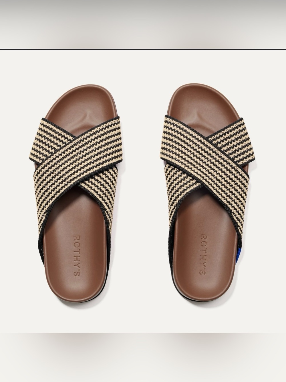 Rothy's Women’s Crisscross Raffia Sandals - Tan & Black